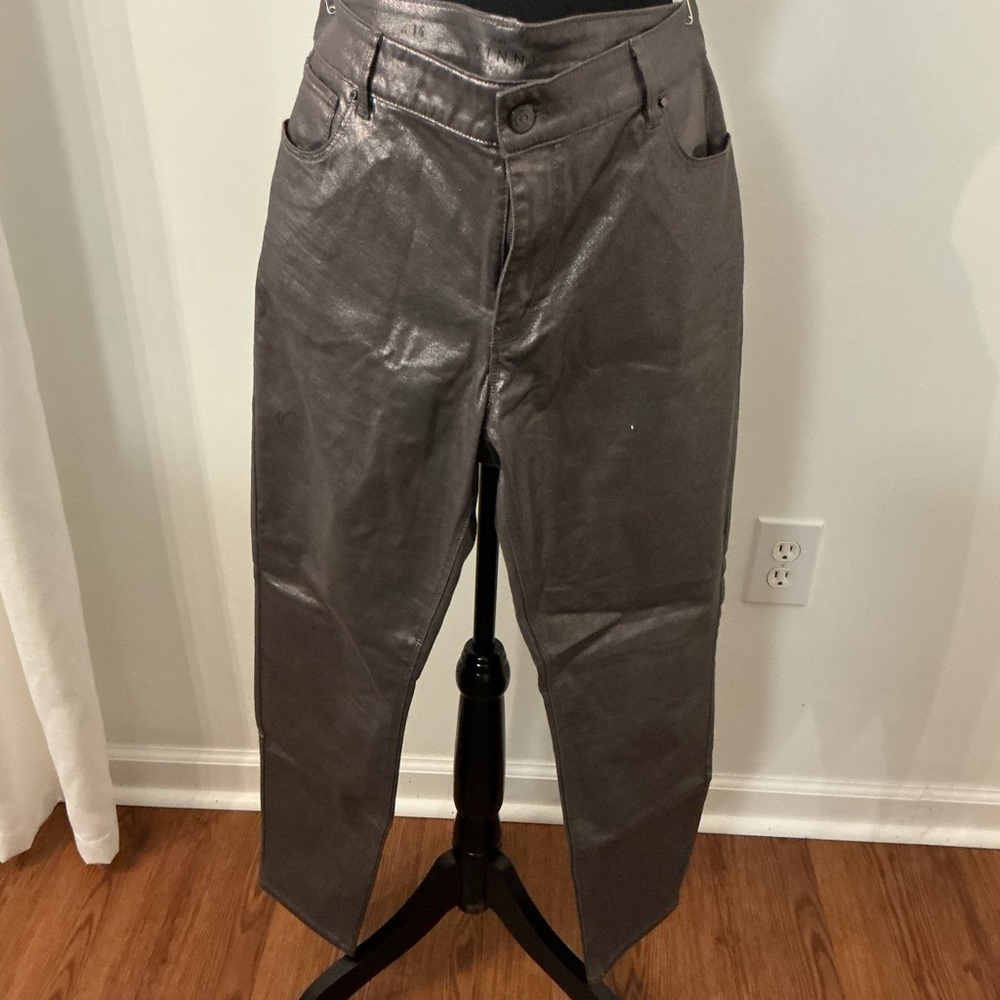 White House Black Market Metallic Skinny Pants High Rise